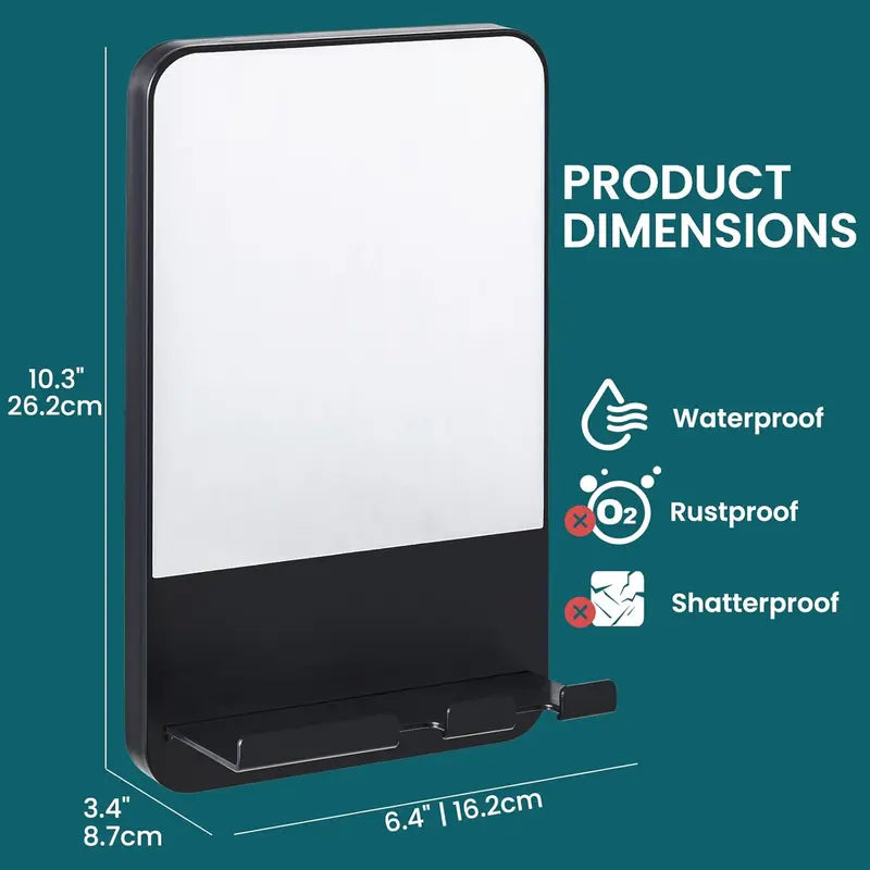 K9 Fogless Shower Mirror, Anti-Fog with Razor Holder