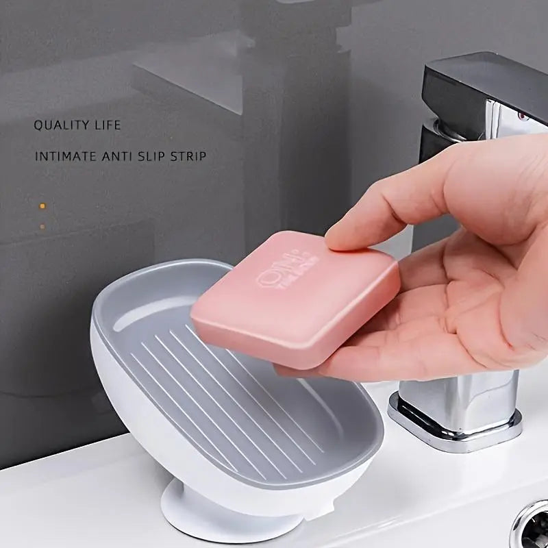 1-Piece Luxurious Adjustable Oval Self Draining Soap Dish with Drainage