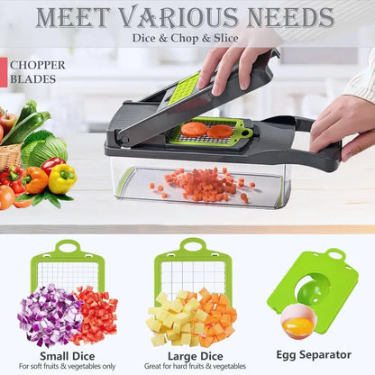16-in-1 BPA-Free Stainless Steel Kitchen Gadget Food Chopper Utensils