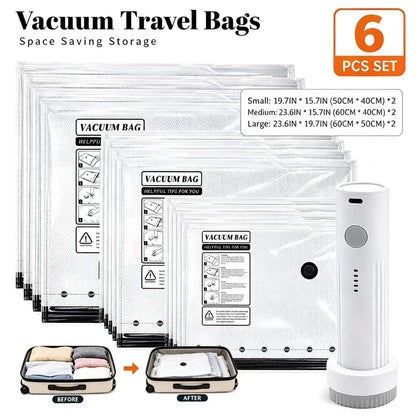 Cordless Travel Vacuum Bag Set
