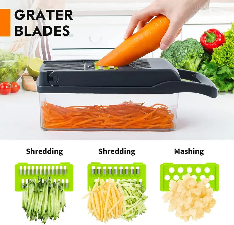 16-in-1 BPA-Free Stainless Steel Kitchen Gadget Food Chopper Utensils