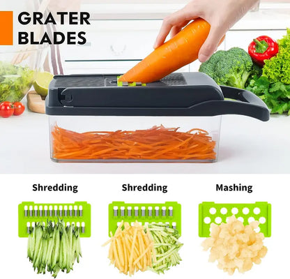 16-in-1 BPA-Free Stainless Steel Kitchen Gadget Food Chopper Utensils