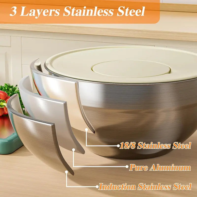 6 Piece Mixing Bowl with Lids Set