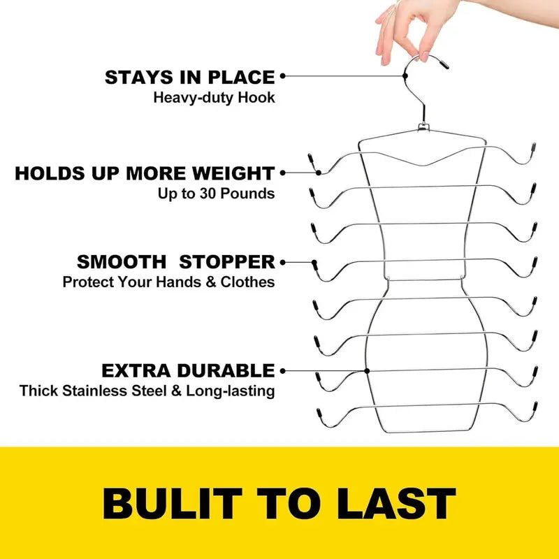 Multifunctional 8-Layer Rotating Stainless Steel Hanger
