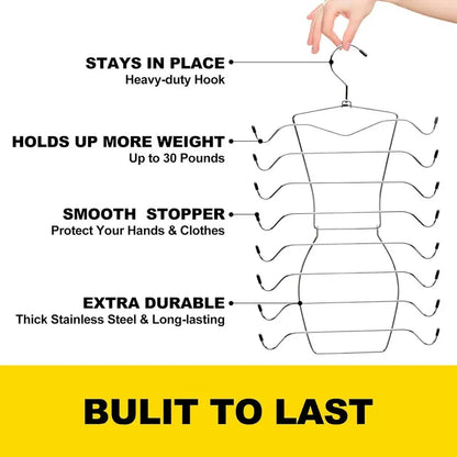 Multifunctional 8-Layer Rotating Stainless Steel Hanger