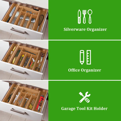 Expandable Bamboo Drawer Organizer