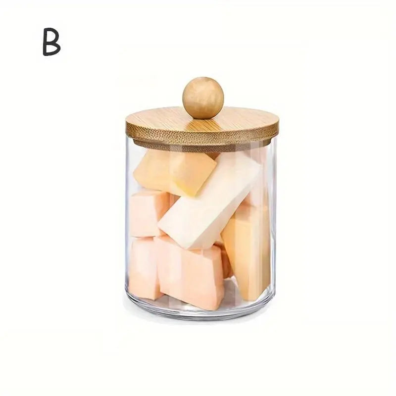 Clear Storage Jar with Wooden Lid