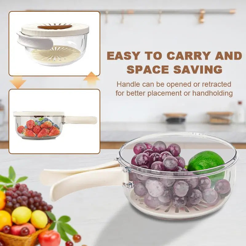 Multifunctional Round Bowl Kitchen Colander with Lid