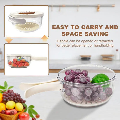 Multifunctional Round Bowl Kitchen Colander with Lid