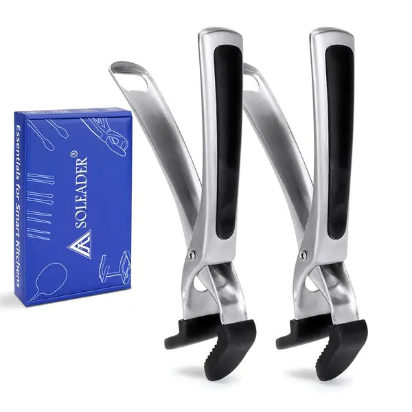2-Pack Food-Grade 18/8 Stainless Steel Anti-Scald Hot Plate Gripper Tongs
