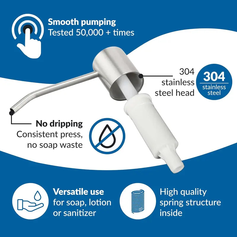 Brushed Nickel Stainless Steel Soap Dispenser Pump