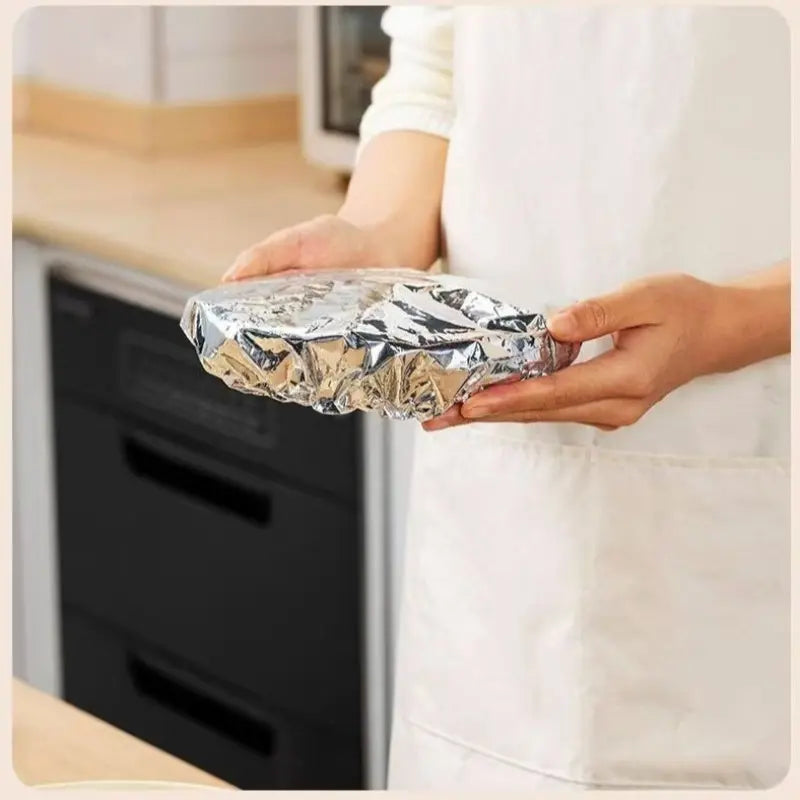 10pcs Food-Grade Reusable Aluminum Foil Heat Preservation Food Storage Covers