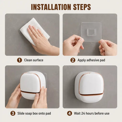 Wall-Mounted Bar Soap Container with Drain System