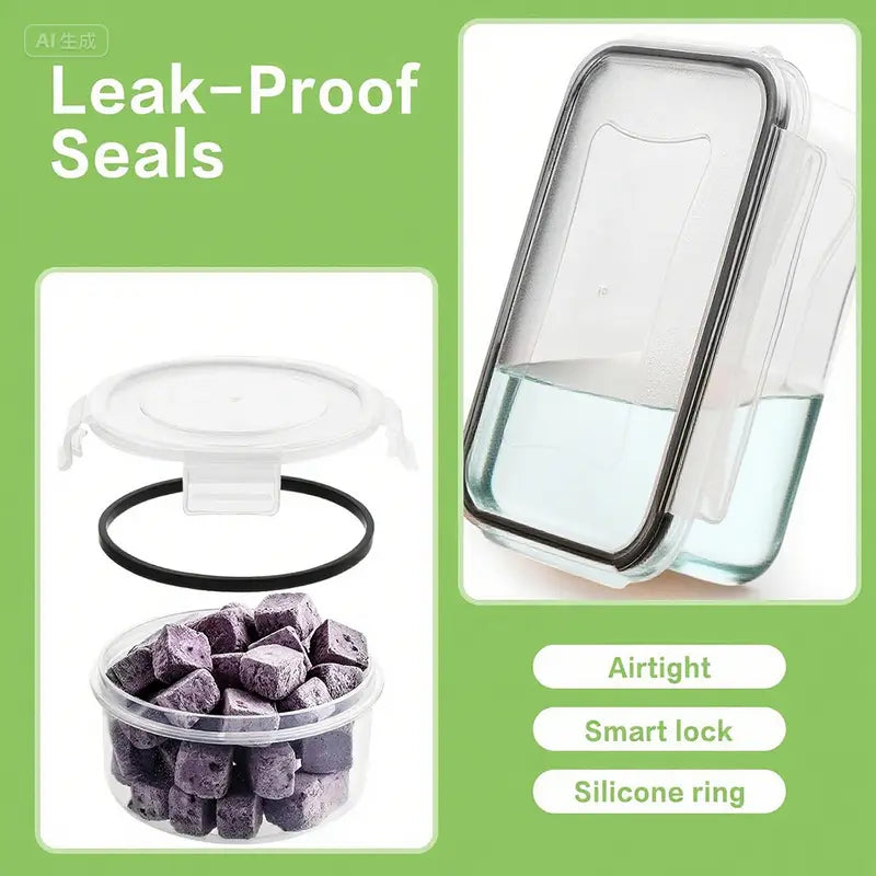 12/24pcs Reusable Leak-Proof Food Storage Containers