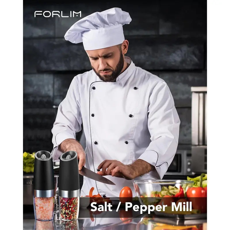 2pcs Gravity Electric Salt and Pepper Grinder Set