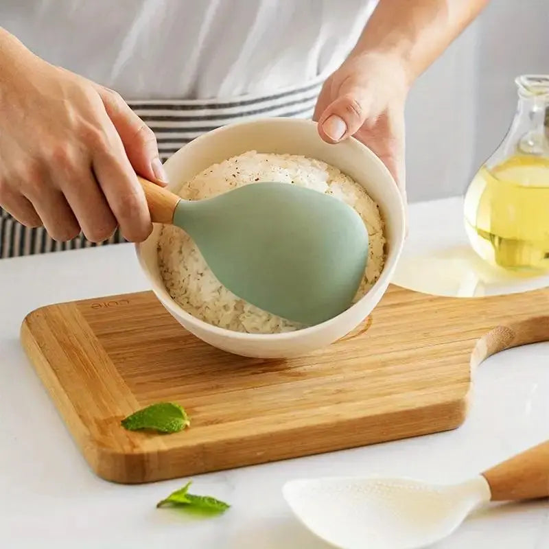 Silicone Spoon with Wooden Handle