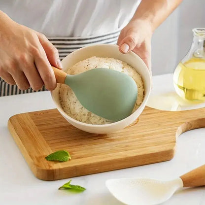 Silicone Spoon with Wooden Handle