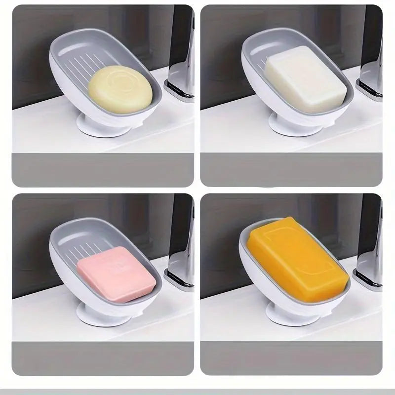 1-Piece Luxurious Adjustable Oval Self Draining Soap Dish with Drainage