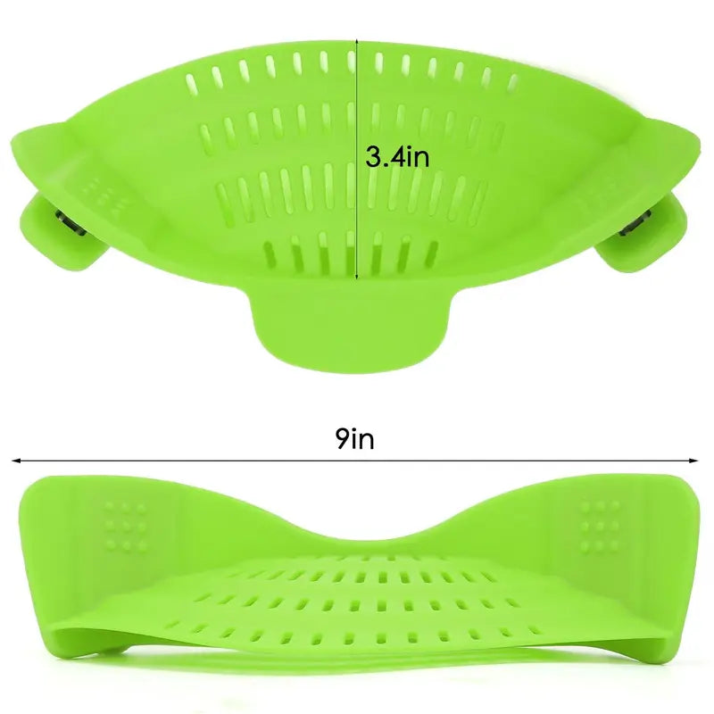 Gray Silicone Clip-On Pasta Strainer