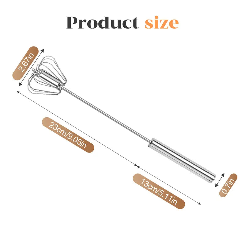 Stainless Steel Hand-Push Rotary Whisk
