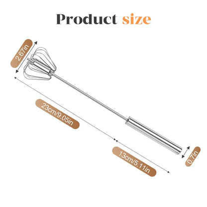 Stainless Steel Hand-Push Rotary Whisk