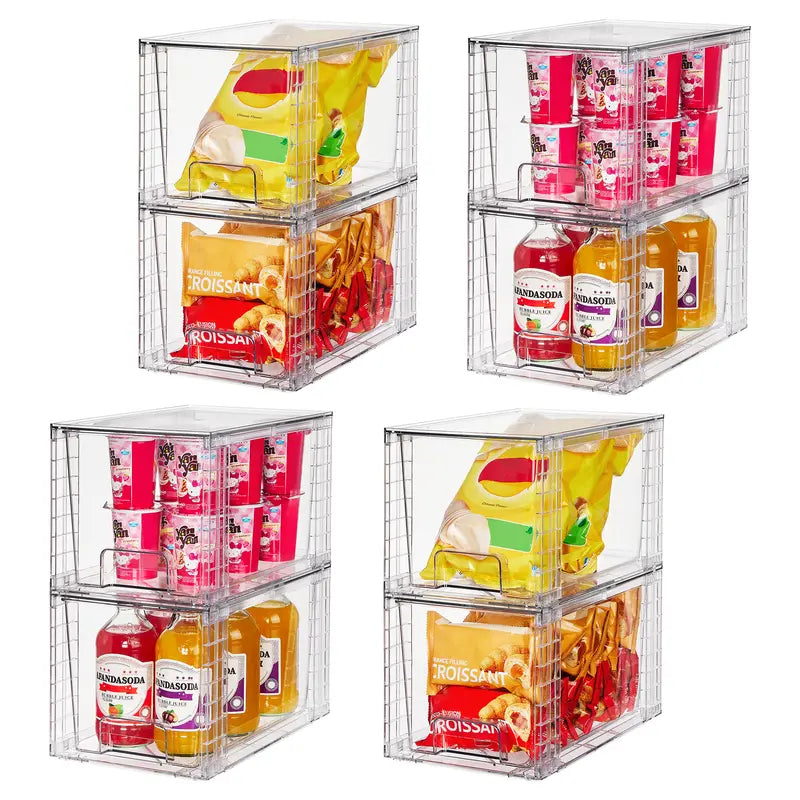 2-8 Pack 12in Stackable Undersink Storage Drawers