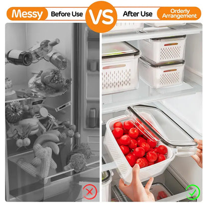 5/6 Pack BPA-Free Plastic Fruit & Vegetable Storage Boxes
