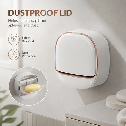 Wall-Mounted Bar Soap Container with Drain System