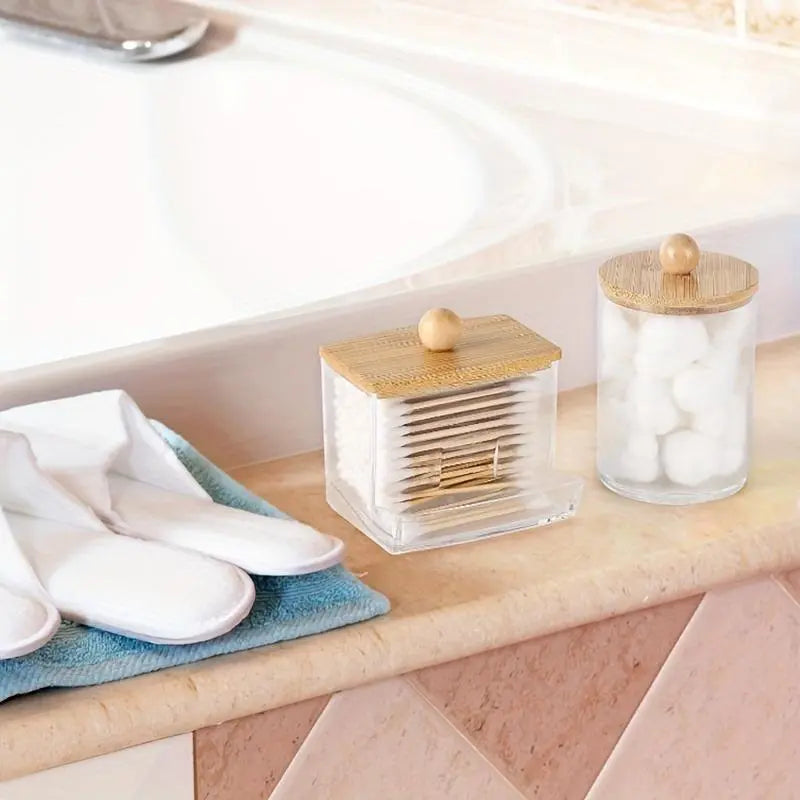 Clear Storage Jar with Wooden Lid