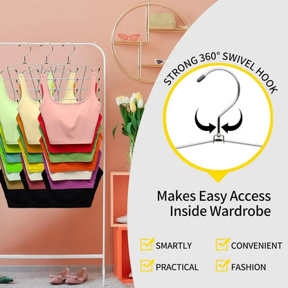 Multifunctional 8-Layer Rotating Stainless Steel Hanger