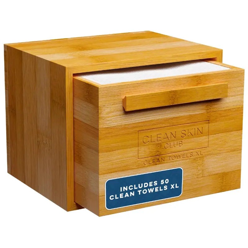 Luxe Bamboo box with Drawer + 50 XL Towels