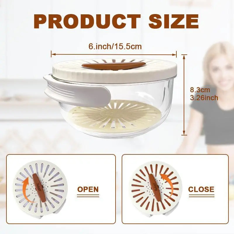 Multifunctional Round Bowl Kitchen Colander with Lid