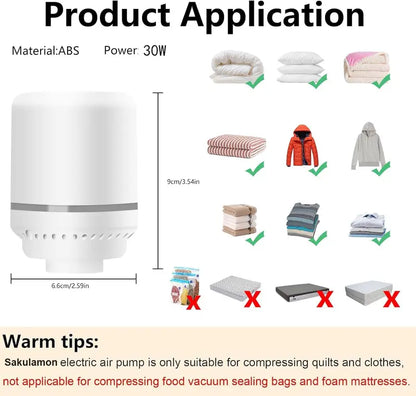Cordless Portable Vacuum Storage Bag Set