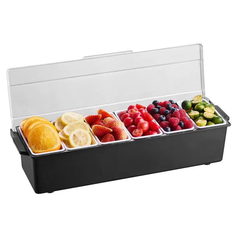 6-Detachable Compartment Ice-Cooled Condiment Server