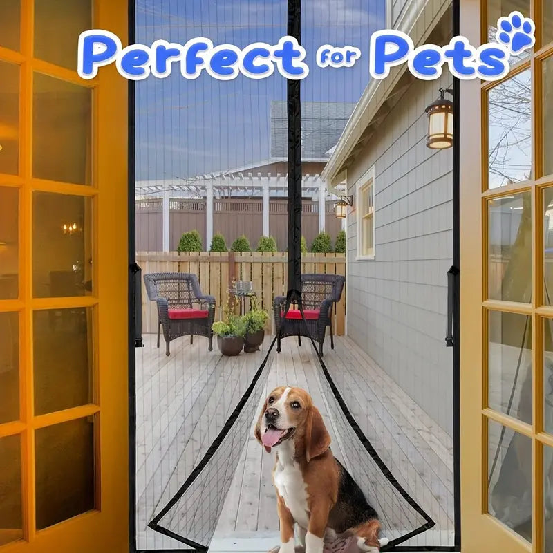 Self-Sealing Heavy-Duty Mesh Door Curtain