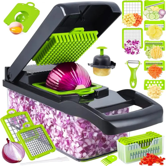 16-in-1 BPA-Free Stainless Steel Kitchen Gadget Food Chopper Utensils