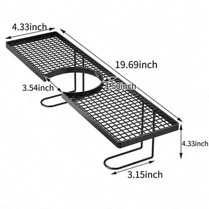 Bathroom Organizer No-Drill Minimalist Carbon Steel Countertop Storage Rack
