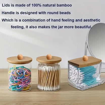 Clear Storage Jar with Wooden Lid
