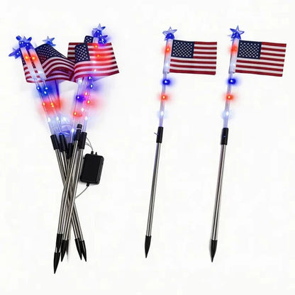 8 Solar American FlagPathway Lights for 250thIndependence Celebration
