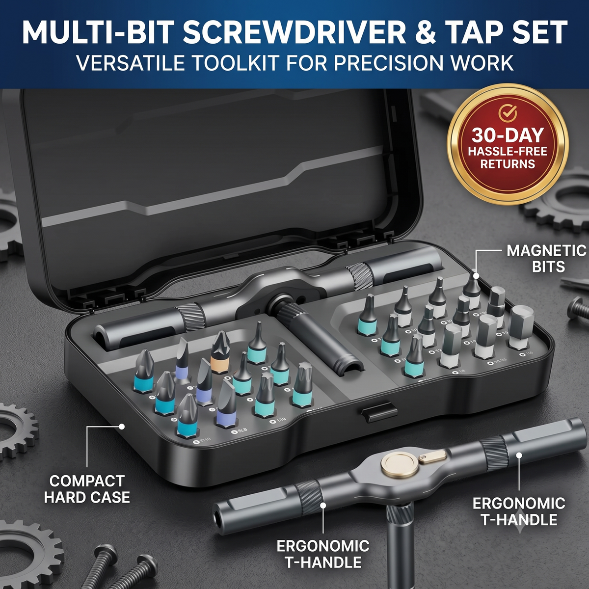 24 in 1 DlY Screwdriver Set Magnetic Compact and Portable Ratchet Screwdriver