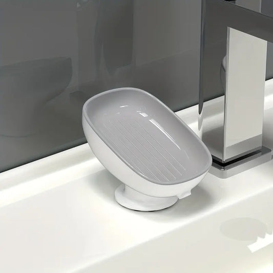 1-Piece Luxurious Adjustable Oval Self Draining Soap Dish with Drainage