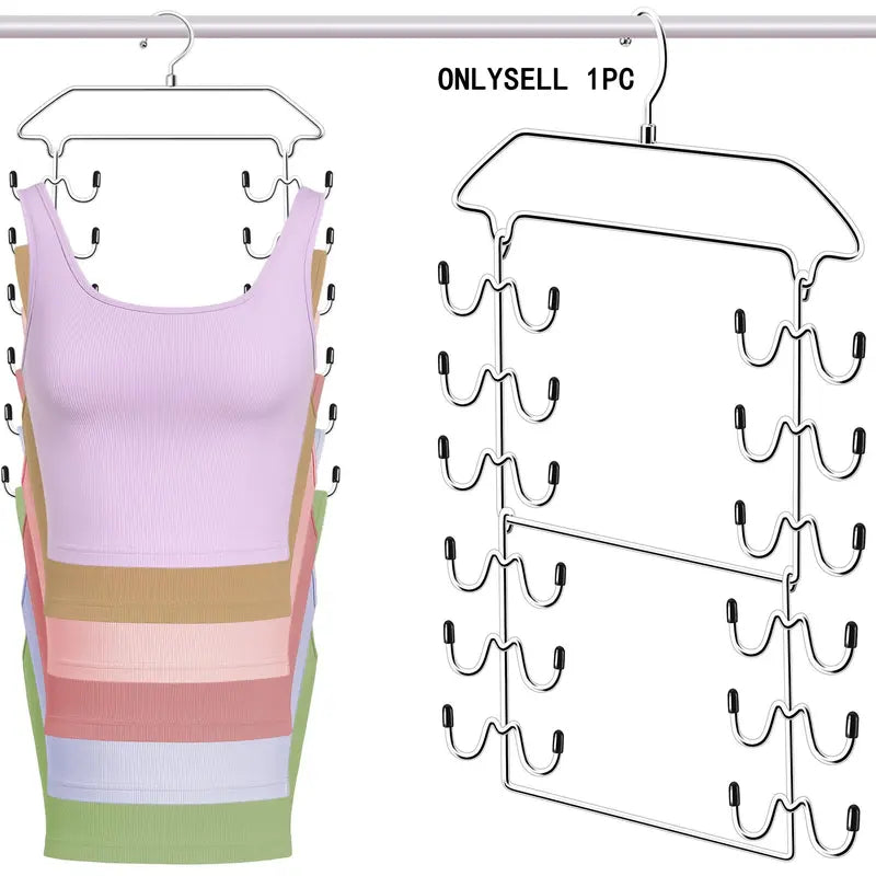 Multifunctional 8-Layer Rotating Stainless Steel Hanger